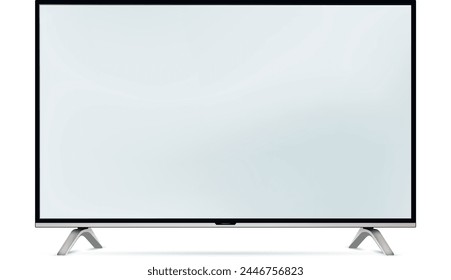 Smart tv led screen mockup isolated on white background