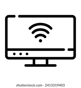 fondo del icono de la línea de tv inteligente