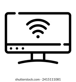 smart tv Line Icon Background White