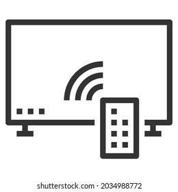 SMART TV LINIE ICON VEKTOR , LOGO
