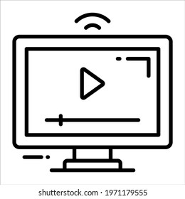 Smart TV line vector Icon. that can be easily modified or edit
