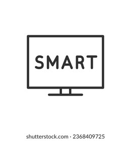 Smart TV, linear icon. Line with editable stroke