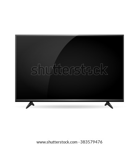 Smart TV Mock-up, Vector TV Screen, LED TV hanging on the wall