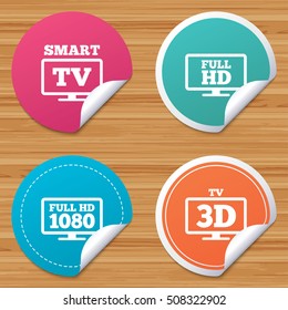 Smart TV mode icon. 3D Television symbol.