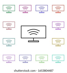 Smart tv multi color style icon. Simple thin line, outline vector of internet things icons for ui and ux, website or mobile application