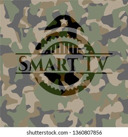 Smart TV on camouflaged texture