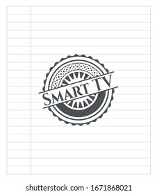 Smart TV pencil strokes emblem. Vector Illustration. Detailed.