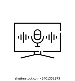 Smart TV. Personal voice assistant. LED tv digital. Pixel perfect icon