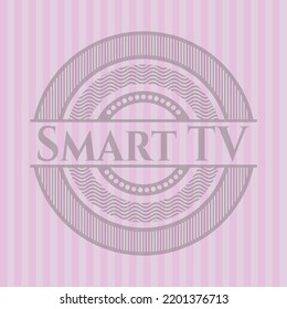 emblema rosa estilo retro de Smart TV. Diseño conceptual.