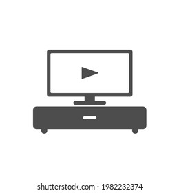 smart tv silhouette vector icon isolated on white background. smart tv furniture icon for web, mobile apps, ui design and print