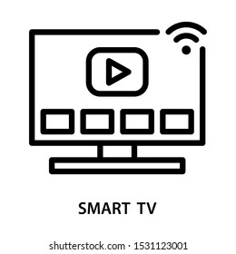 Smart TV. Simple design. Line vector. Isolate on white background.
