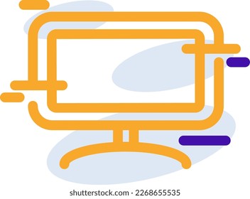 Smart tv technology icon with orange purple outline style. Concept, digital, data, abstract, network, internet, tech. Vector Illustration