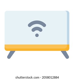 smart tv television iot single isolated icon with flat style