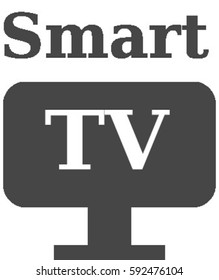 Smart TV television symbol in grey color