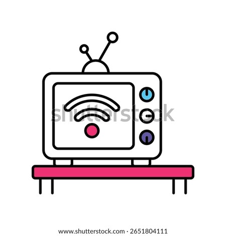 Smart Tv Vector Filled outline illustration style icon. EPS 10 file