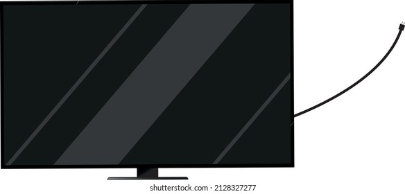 Smart-TV-Vektorgrafik mit einem Glasbildschirm für die Modellierung. Fernseher mit Bildschirm. Fernseher, moderner Bildschirm LCD, geführt, HD, 4k, 5k.