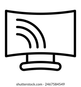 Smart Tv Vector Line Icon Design