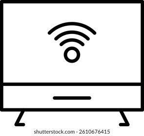 Smart TV Vector Line Icon Design