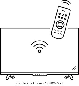 Smart TV. Vector outline icon.