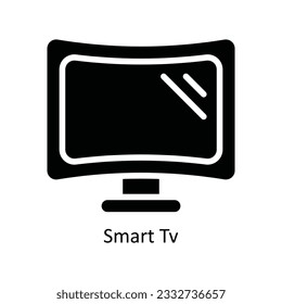 Smart Tv Vector   solid Icon Design illustration. Kitchen and home  Symbol on White background EPS 10 File