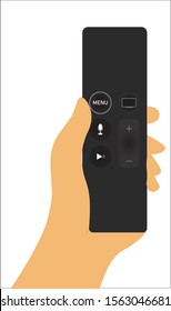 Smart tv Voice Remote on a hand. vector illustration