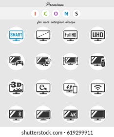 smart tv web icons for user interface design