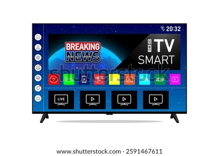 Smart tv white background concept illustration vector