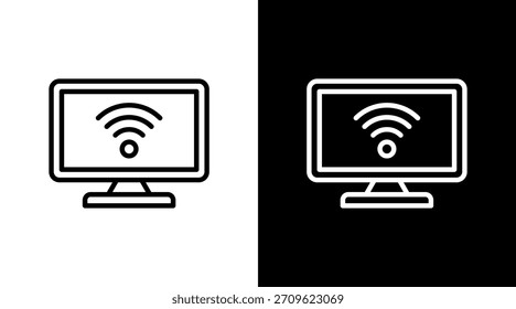 Smart Tv Diseño De Conjunto De Iconos Blanco