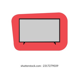 Smart Tv Widescreen Led Tv Stock Photo, Vector smart tv concept - illustration in flat style Smart Tv Mockup Vector Screen Led Stock Illustration