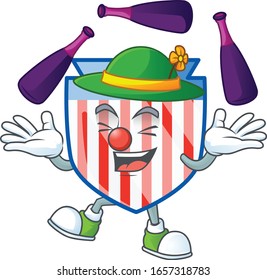 Smart USA stripes shield cartoon character style playing Juggling