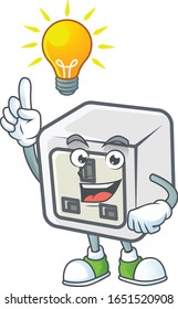 Smart USB power socket cartoon character has an idea