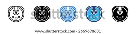 Smart Vacuum Cleaner Icon Set Multiple Style Collection