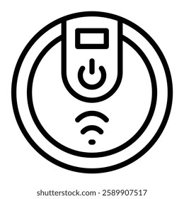 Smart Vacuum Cleaner Vector Line Icon Design For Persoanl And Commercial Use