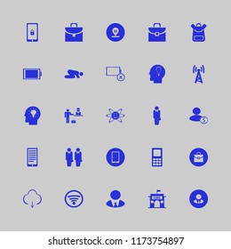 smart vector icons set. with businessmen, phone technology, download and briefcase in set