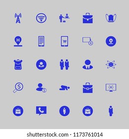 smart vector icons set. with businessmen, looking money, mobile shopping and briefcase in set