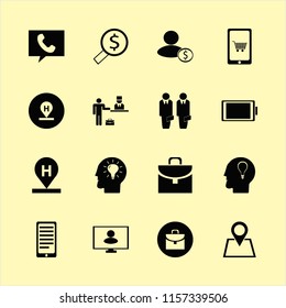 smart vector icons set. with person monitor, businessman, bulb head and businessmen in set