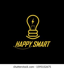 smart vector light bulb logo