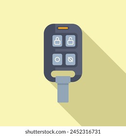 Smart vehicle key icon flat vector. Alarm access. Control secure