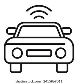 Smart vehicle safety icon outline vector. Control smart stop. Care alert