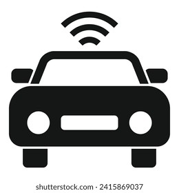 Smart vehicle safety icon simple vector. Control smart stop. Care alert