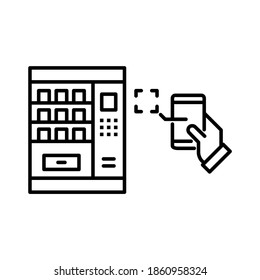 Smart Vending Technology Icon. Line Vector. Isolate On White Background.