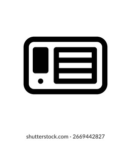 Ventilación inteligente. Icono de Vector de trazo delineado con detalles rellenos de negro.