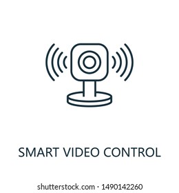 Smart Video Control outline icon. Thin line style from smart home icons collection. Pixel perfect simple element smart video control icon for web design, apps, software, print usage.