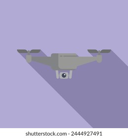 Smart video drone icon flat vector. Control air device. Aerial videography