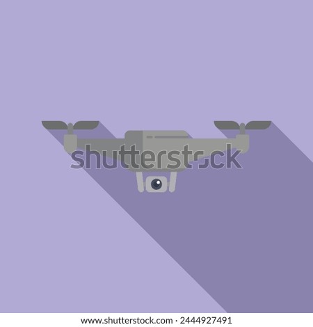 Smart video drone icon flat vector. Control air device. Aerial videography