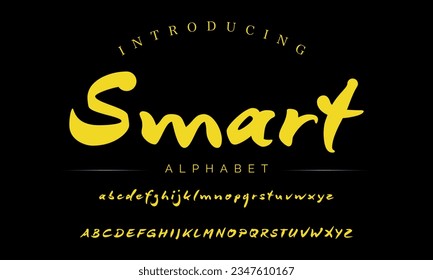 Smart Vintage Brush Script Modern Alphabet. Retro Typeface. Textured unique brush in alphabet style. Letters.Vector Alphabet. Exclusive Custom Letters.