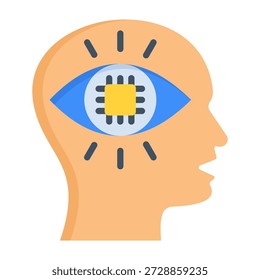 Ícone Smart Vision Ilustração de Vetor de Estilo Plano