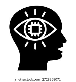 Ilustração de vetor de estilo de glifo de ícone Smart Vision