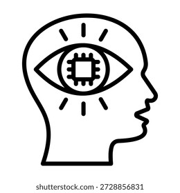 Ilustração de vetor de estilo de linha de ícone Smart Vision