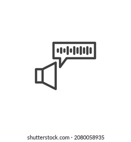Smart voice assistant line icon. linear style sign for mobile concept and web design. Voice recognition speaker outline vector icon. Symbol, logo illustration. Vector graphics